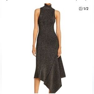 A.L.C. Elegant Black/Gold Sleeveless Knit Dress